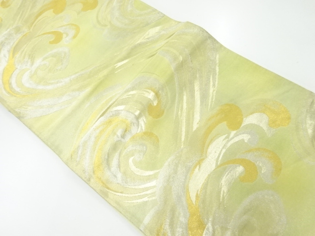 JAPANESE KIMONO / ANTIQUE FUKURO OBI / SILK / WOVEN ROUGH WAVE